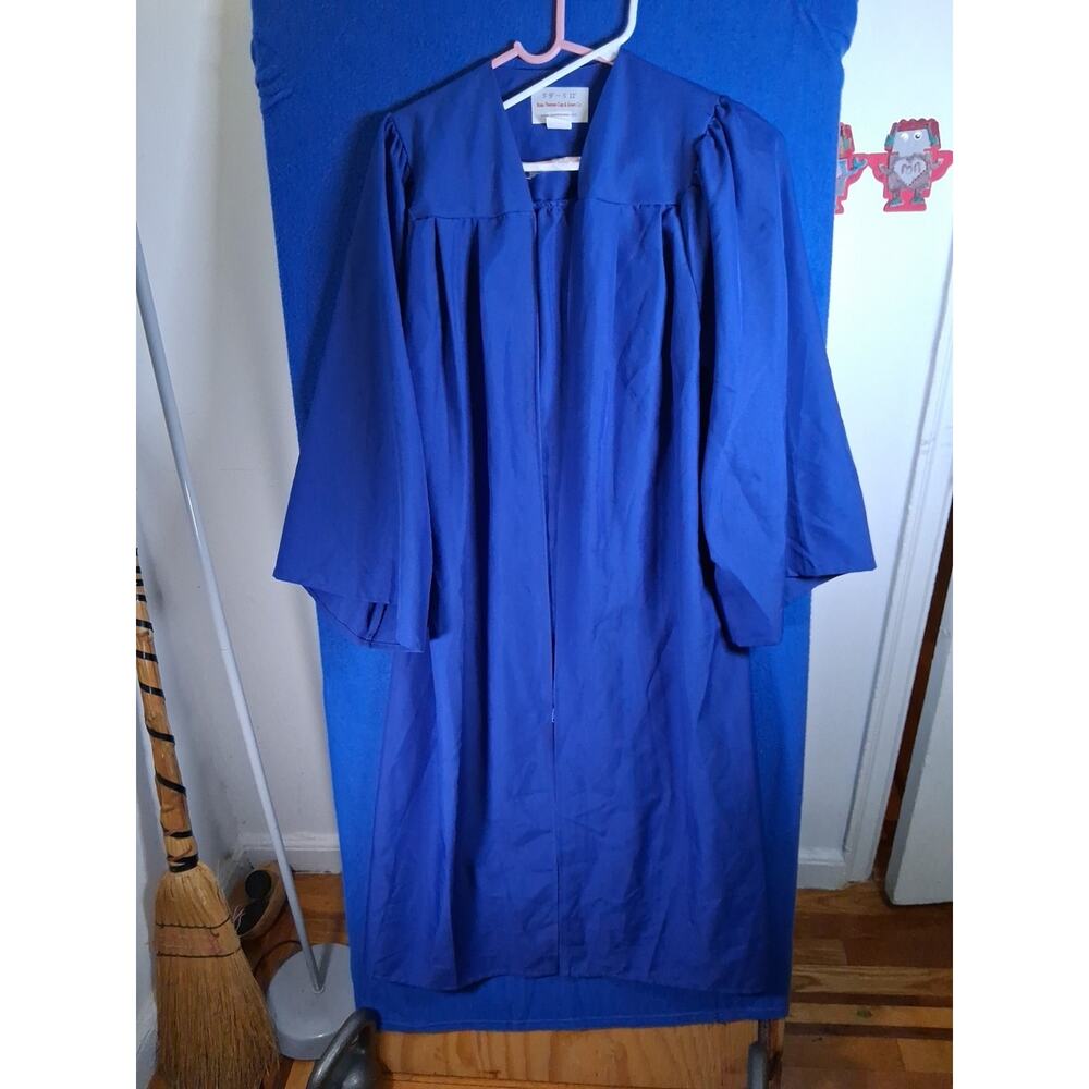 Royal Blue Graduation Gown Robe size 5'9" - 5'11" Unisex High School College - Picture 3 of 16